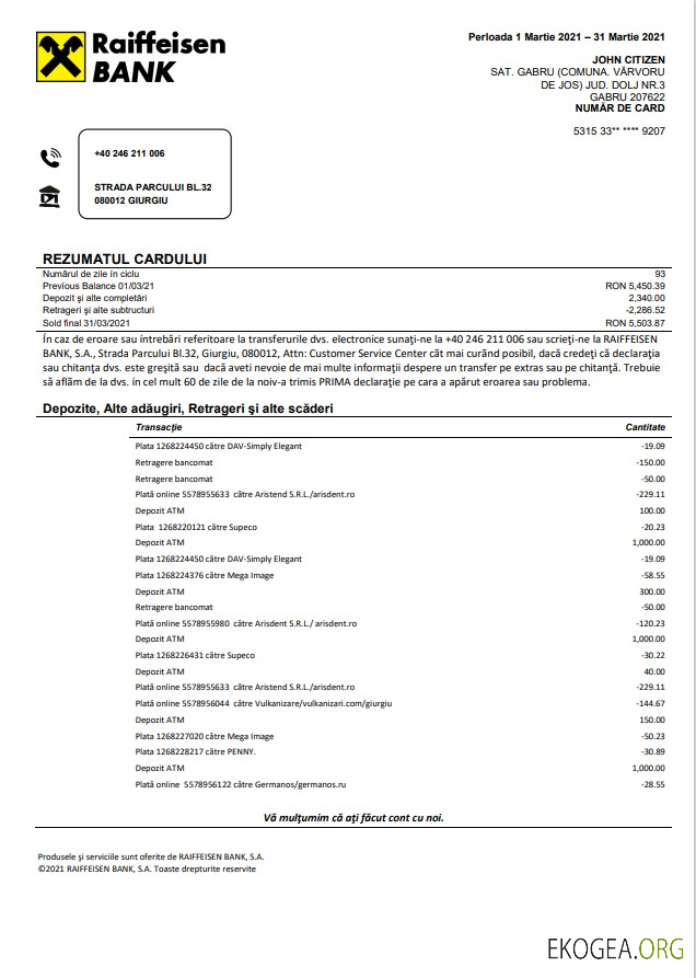Banque Raiffeisen de Roumanie en langue roumaine